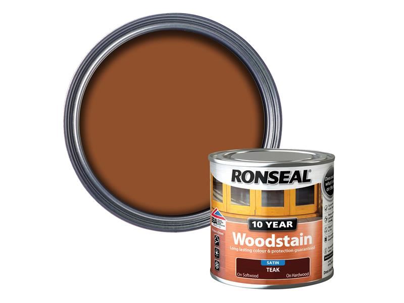 Ronseal 10 Year Woodstain Teak 250ml Ronseal - Dynamic Drive