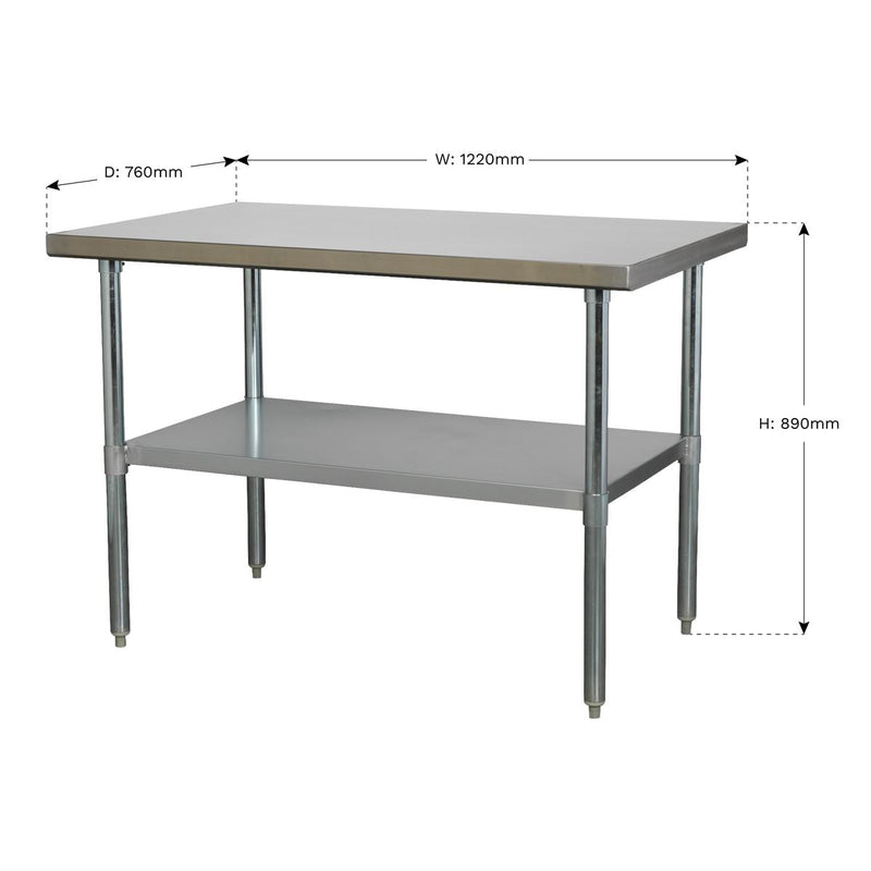 Sealey Stainless Steel Workbench 1.2m AP1248SS Sealey - Dynamic Drive