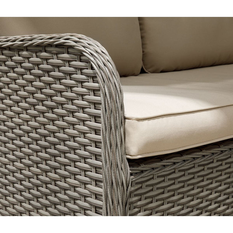 Dellonda Chester Rattan Wicker Outdoor 5-Seater Corner Sofa Set 4pc Dellonda - Dynamic Drive