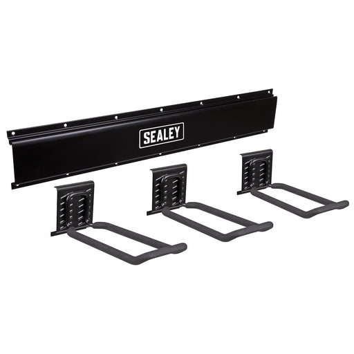 Sealey Wall Mounting 3 Closed End Hook Storage Rail APHKIT7 Sealey - Dynamic Drive