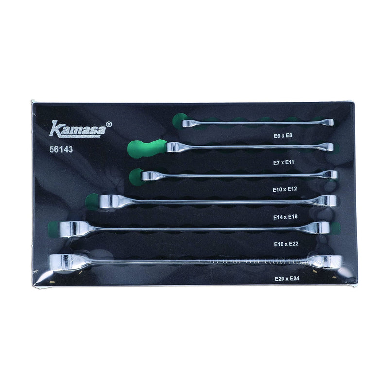 Kamasa Double Ended Star Spanner Set - 6pc 56143 Kamasa - Dynamic Drive
