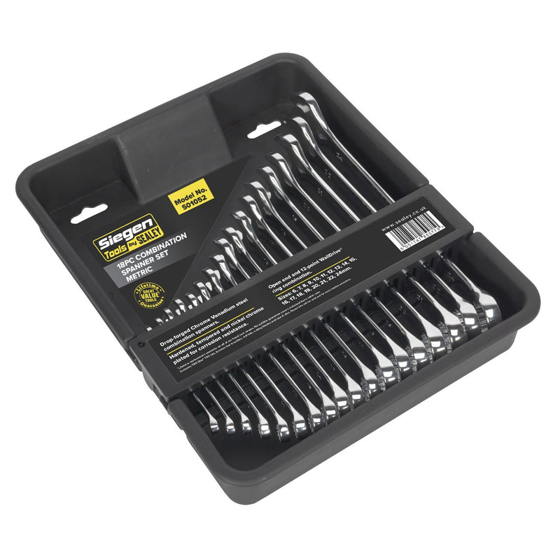 Seigen by Sealey Combination Spanner Set 18pc S01052 Seigen by Sealey  - Dynamic Drive