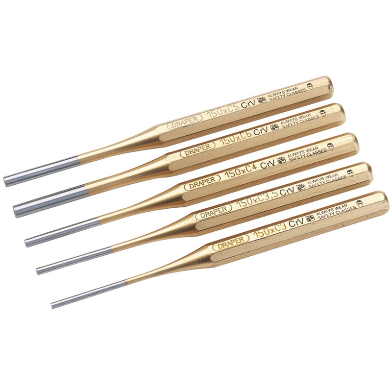 Draper Octagonal Parallel Pin Punch Set (5 Piece) 13041 Draper - Dynamic Drive