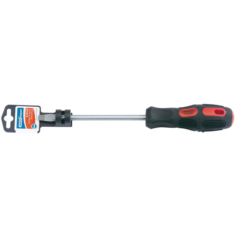 Draper Plain Slot Flared Tip Screwdriver, 8 x 150mm 40009 Draper - Dynamic Drive