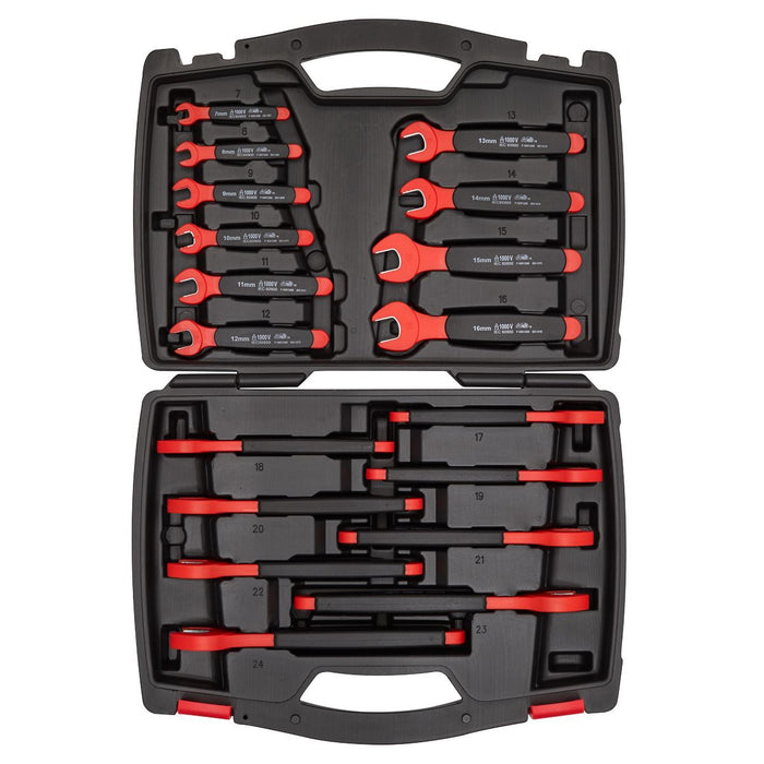 Sealey Insulated Open-End Spanner Set 18pc VDE Approved AK63172 Sealey - Dynamic Drive