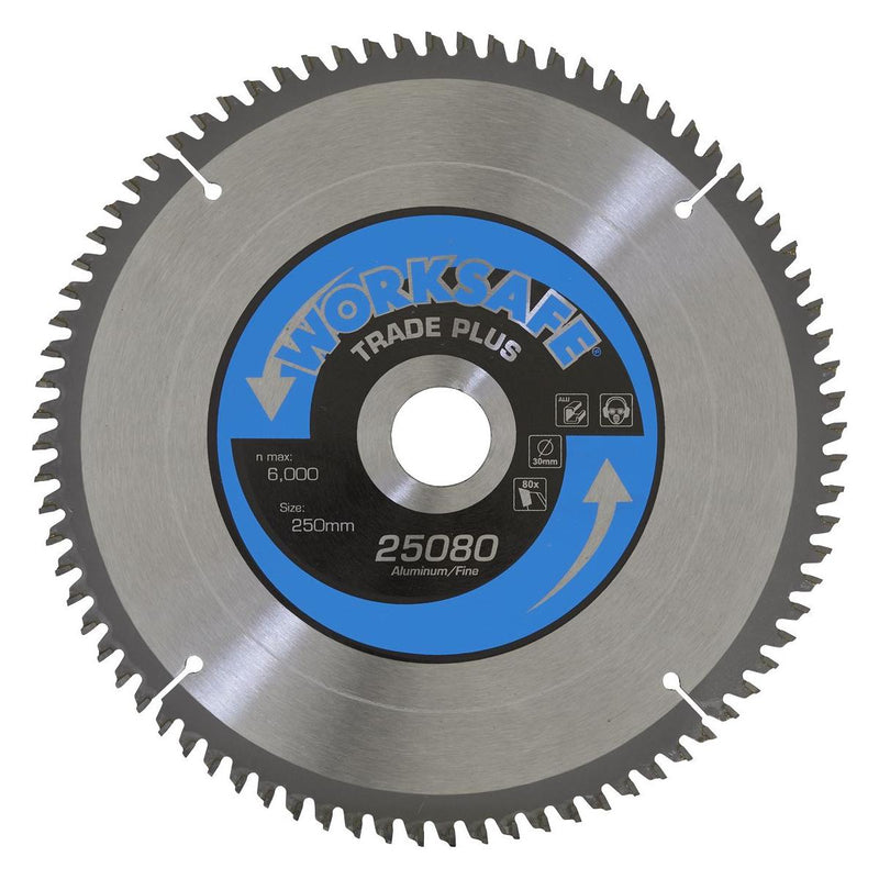 Sealey Aluminium Cutting TCT Saw Blade250 x 30mm 80tpu 25080/Ali Sealey - Dynamic Drive