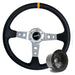 340mm Black Alcantara Moulded Steering Wheel + Boss fits Peugeot 605 1990>1996 Mountney Classic  - Dynamic Drive