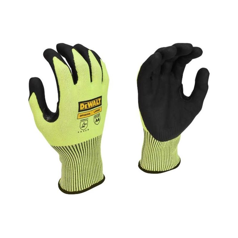 Dewalt Power Tools Hi-Vis Cut D Grip Gloves - L (Size 9) DeWALT Power Tools - Dynamic Drive