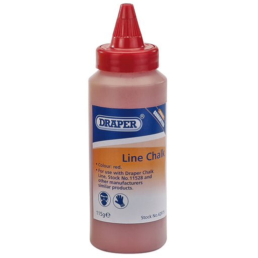 Draper Plastic Bottle of Red Chalk for Chalk Line, 115g 42975 Draper - Dynamic Drive