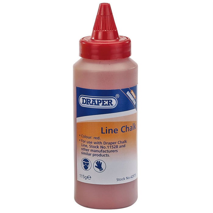 Draper Plastic Bottle of Red Chalk for Chalk Line, 115g 42975 Draper - Dynamic Drive
