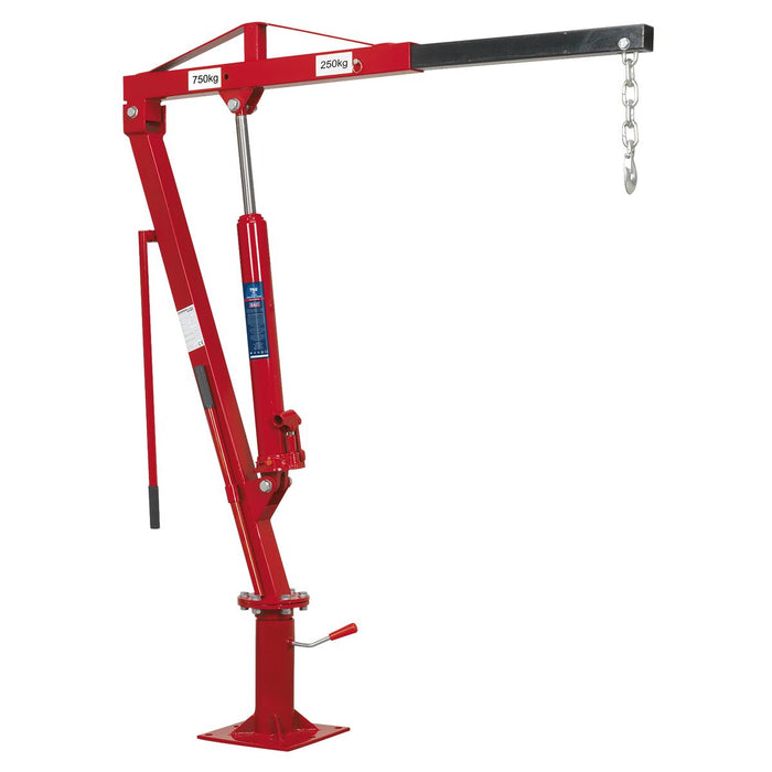 Sealey Static Mounted Crane 750kg SSC750 Sealey - Dynamic Drive