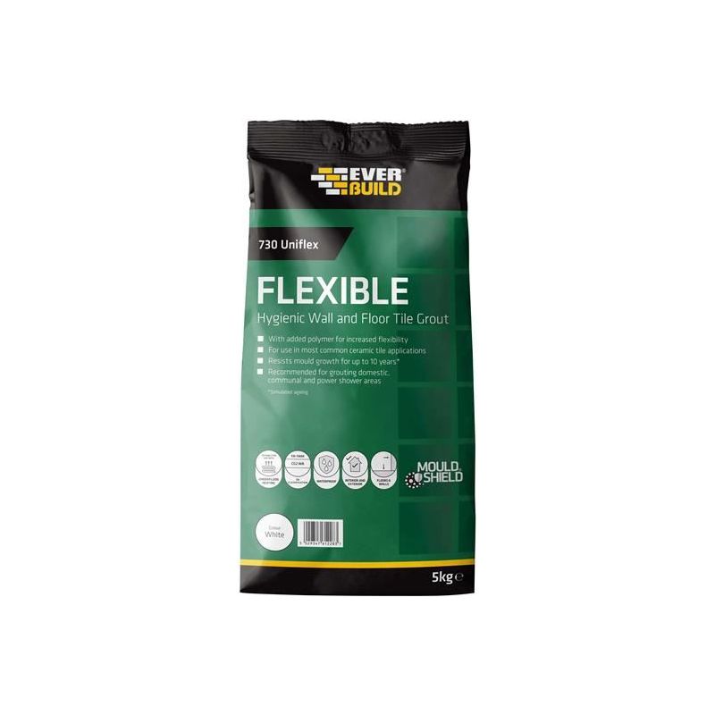Everbuild Sika 730 Uniflex Hygienic Tile Grout White 5kg Everbuild Sika - Dynamic Drive