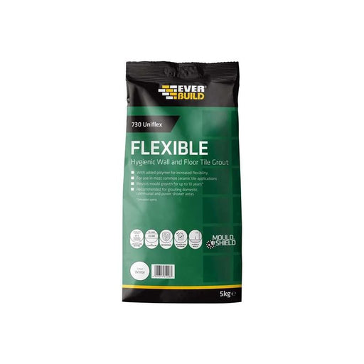 Everbuild Sika 730 Uniflex Hygienic Tile Grout White 5kg Everbuild Sika - Dynamic Drive