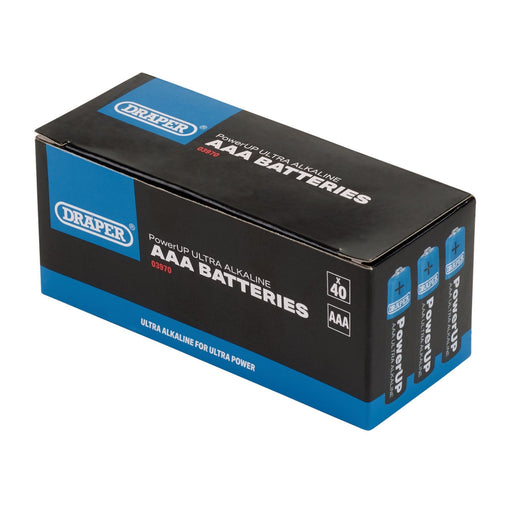 Draper PowerUP Ultra Alkaline AAA Batteries (Pack of 40) 03970 Draper - Dynamic Drive