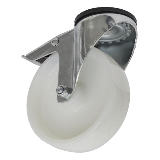 Sealey Castor Wheel Bolt Hole Swivel with Total Lock125mm SCW4125SBL Sealey - Dynamic Drive