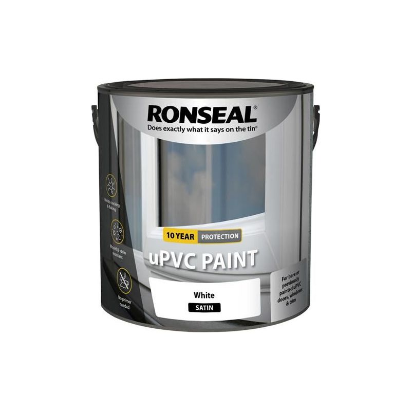 Ronseal uPVC Paint White Satin 2.5 litre Ronseal - Dynamic Drive