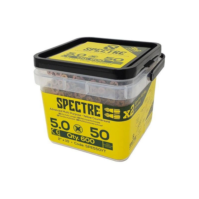 Forgefix Spectre™ Pozi Compatible Wood Screw CSK ZYP 5.0 x 50mm Tub 600 ForgeFix - Dynamic Drive