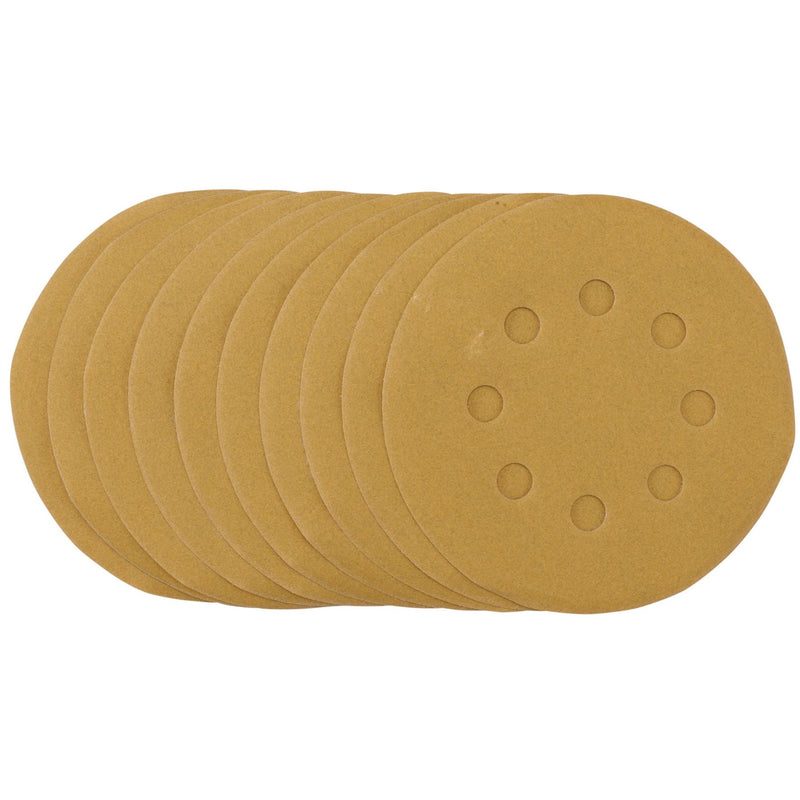 Draper Gold Sanding Discs with Hook & Loop, 125mm, 240 Grit (Pack of 10) 58340 Draper - Dynamic Drive