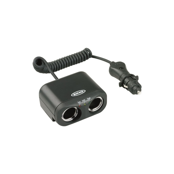 Ring RMS2 Two 12V Sockets Car Adaptor with Battery Analyser for Dash Cams, Sat N Ring Automotive - Dynamic Drive