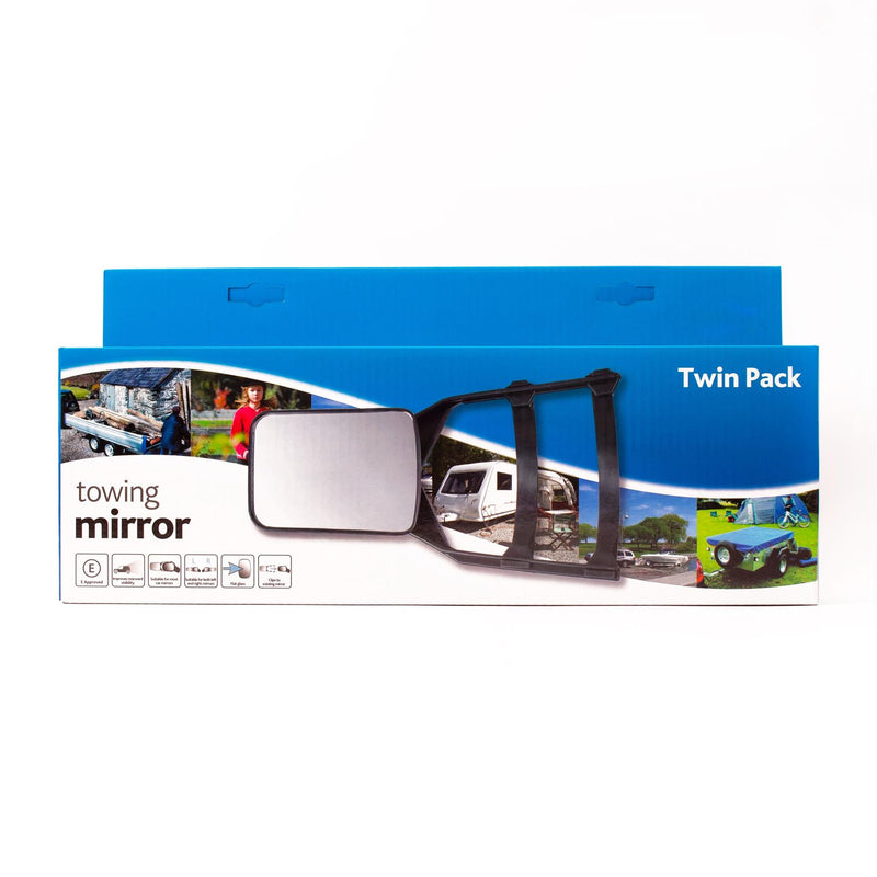 2x Caravan Towing Mirrors Car Van Wing Mirrors Extension Mirror Pair Flat Glass Ring Automotove  - Dynamic Drive