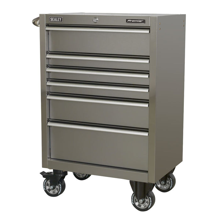 Sealey Rollcab 6 Drawer 675mm Stainless Steel Heavy-Duty PTB67506SS Sealey - Dynamic Drive