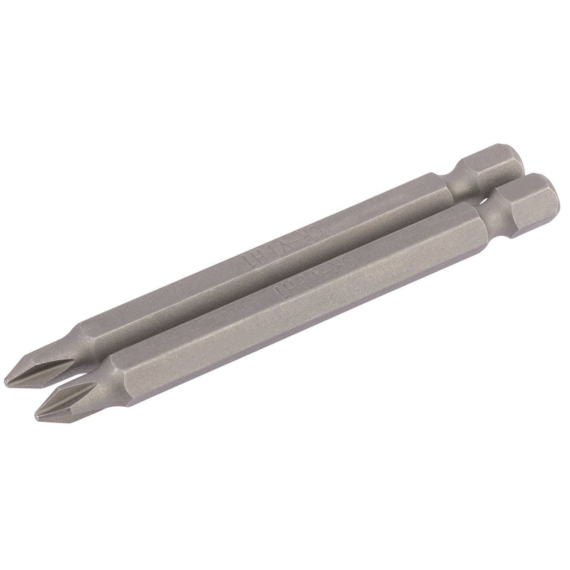 Draper Cross Slot Insert Bit, 1/4" Hex, 75mm Long, No.1 (Pack of 2) 64314 Draper - Dynamic Drive