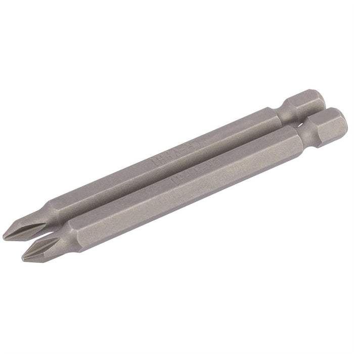 Draper Cross Slot Insert Bit, 1/4" Hex, 75mm Long, No.1 (Pack of 2) 64314 Draper - Dynamic Drive