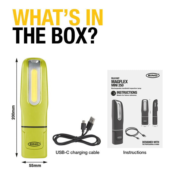 Ring Magflex Dna Mini 250 Yellow RIL6100Y - Vibrant Yellow Magflex Ring Automotive - Town Tools 