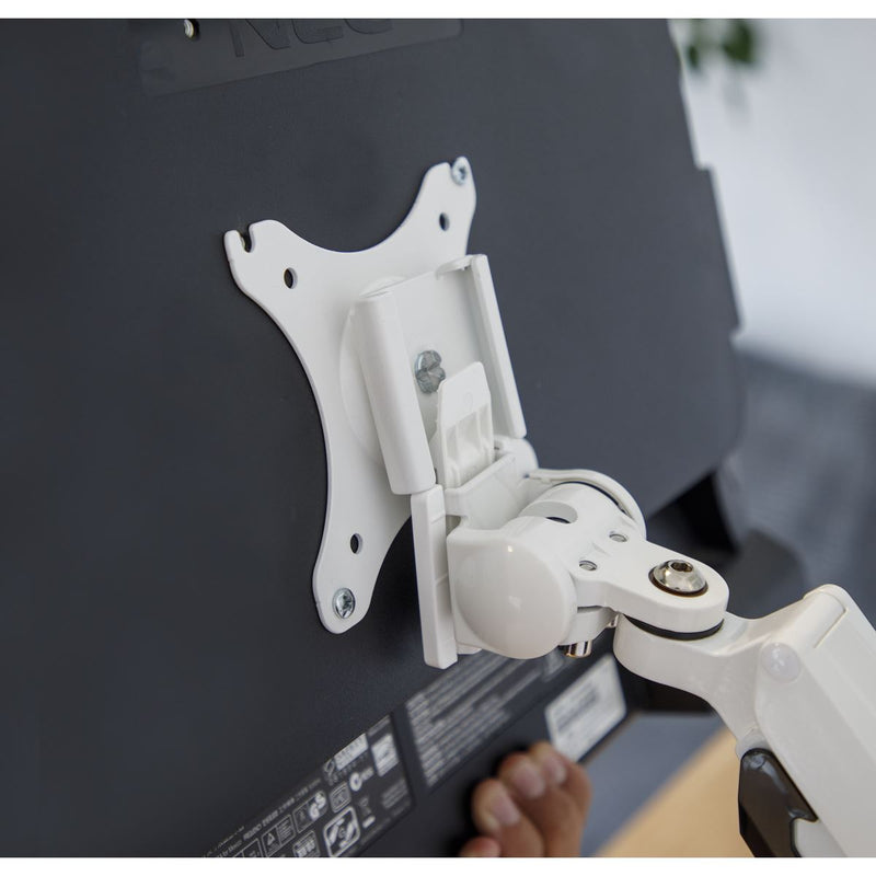 Dellonda Adjustable Single Monitor Arm with 360 Rotation - White DH26 Dellonda - Dynamic Drive