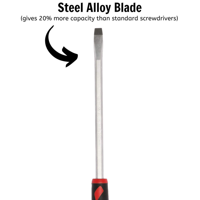 Teng Tools Flat Screwdriver 1.6 x 10.0 x 200mm XL Hex Shaft Teng Tools - Dynamic Drive
