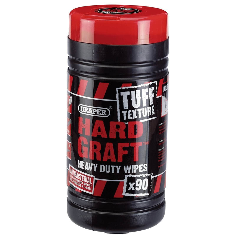 Draper 'Hard Graft' Tuff Texture Heavy Duty Wipes (Tub of 90) 84712 Draper - Dynamic Drive