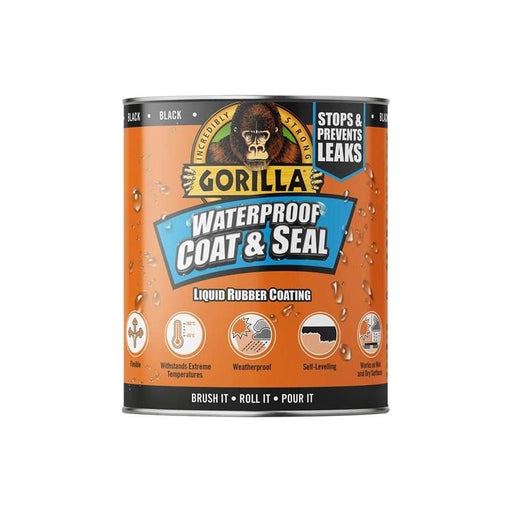 Gorilla Glue Waterproof Coat & Seal Liquid Rubber Coating Black 473ml Gorilla Glue - Dynamic Drive