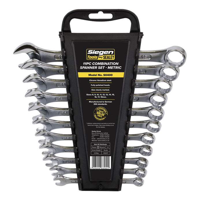 Sealey Combination Spanner Set 11pc Metric S0400 Siegen by Sealey - Dynamic Drive