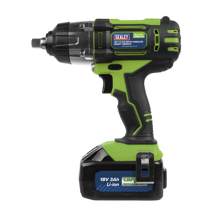 Sealey Cordless Impact Wrench 1/2" Drive 18V 3Ah Battery Charger 400Nm Torque Sealey  - Dynamic Drive