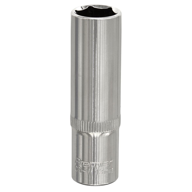 Sealey WallDrive Socket 13mm Deep 3/8"Sq Drive Fully Polished SP3813D Sealey - Dynamic Drive