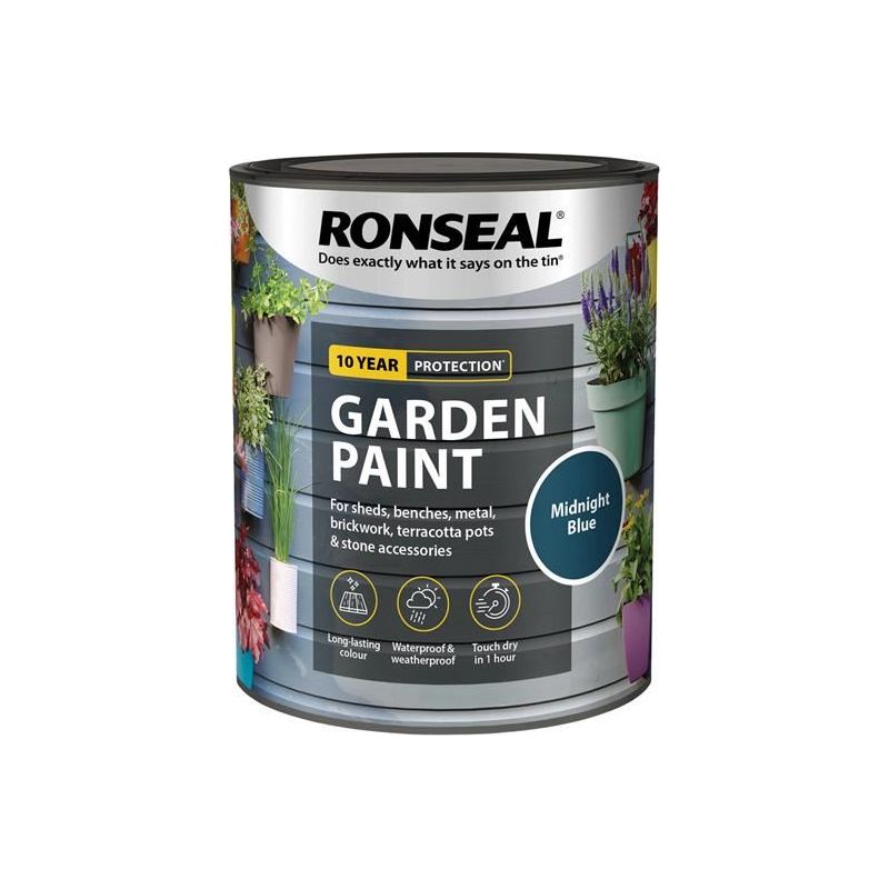 Ronseal Garden Paint Midnight Blue 750ml Ronseal - Dynamic Drive