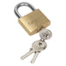Seigen by Sealey Brass Body Padlock with Brass Cylinder 40mm S0987 Seigen by Sealey  - Dynamic Drive