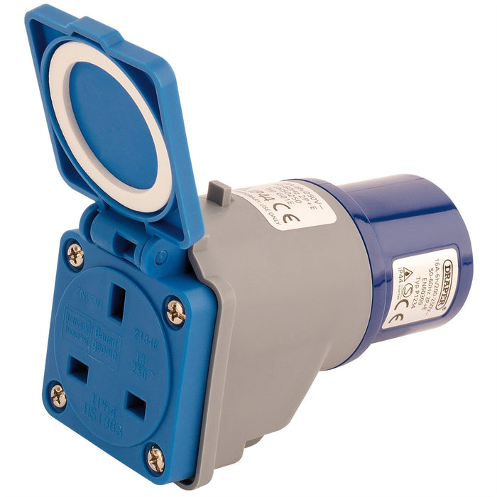 Draper 230V Adaptor with 16A Plug to 13A Socket 17574 Draper - Dynamic Drive