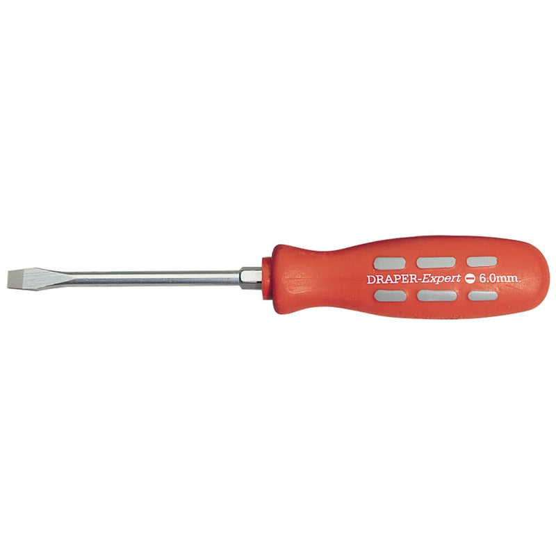 Draper Plain Slot Flared Tip Mechanic's Screwdriver, 100 x 6mm (Sold Loose) Draper - Dynamic Drive