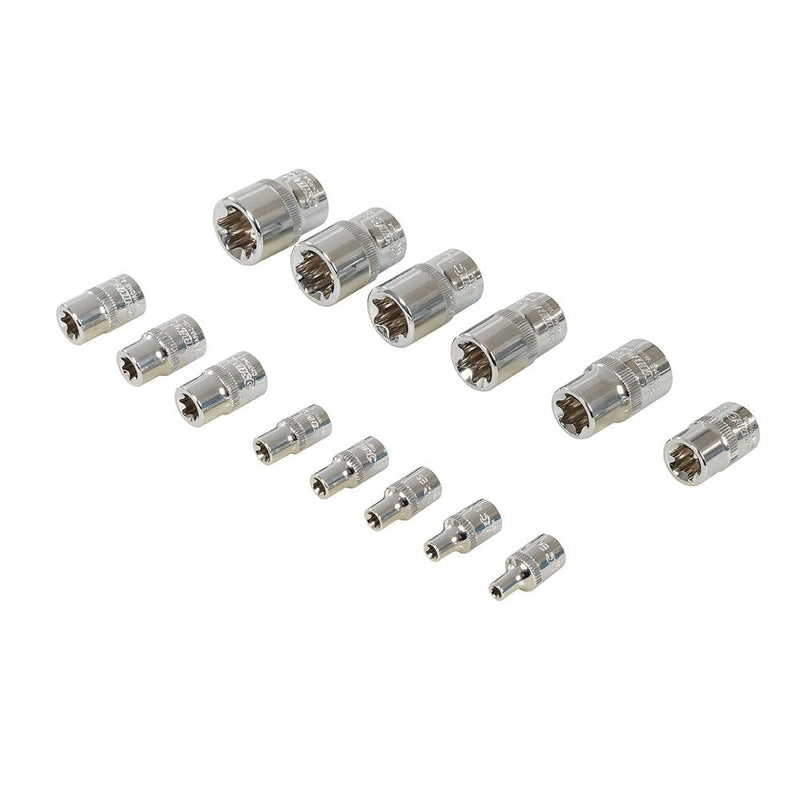 Silverline E4-E24 Socket Extension Set 14pce E4 - E24 Silverline - Dynamic Drive