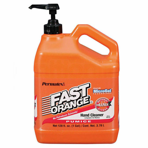 Fast Orange Hand Cleaner Pumice Lotion Workshop Garage Scrub 3.7 Litre Pump Permatex  - Dynamic Drive