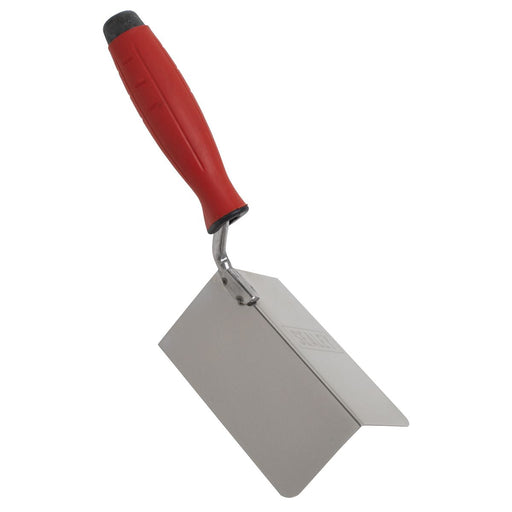 Sealey Stainless Steel External Corner Trowel with Rubber Handle 120 x 60mm Sealey - Dynamic Drive