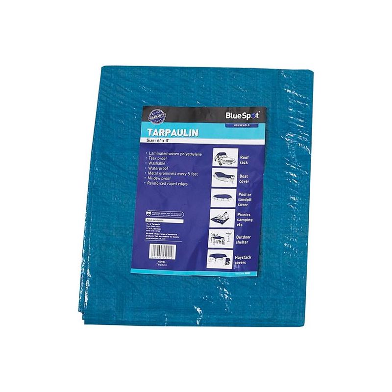Bluespot Tools Blue Tarpaulin 1.9 x 2.9m (6 x 9ft) BlueSpot Tools - Dynamic Drive