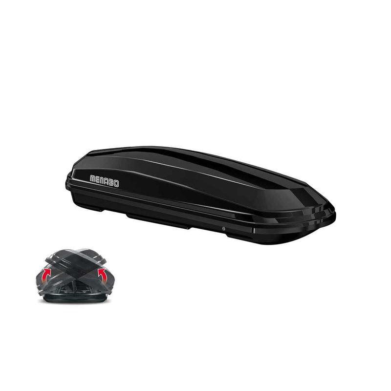 Menabo Diamond 500 Litre Black Roof Box with Duo / Dual Opening (75kg Max.) Menabo - Dynamic Drive