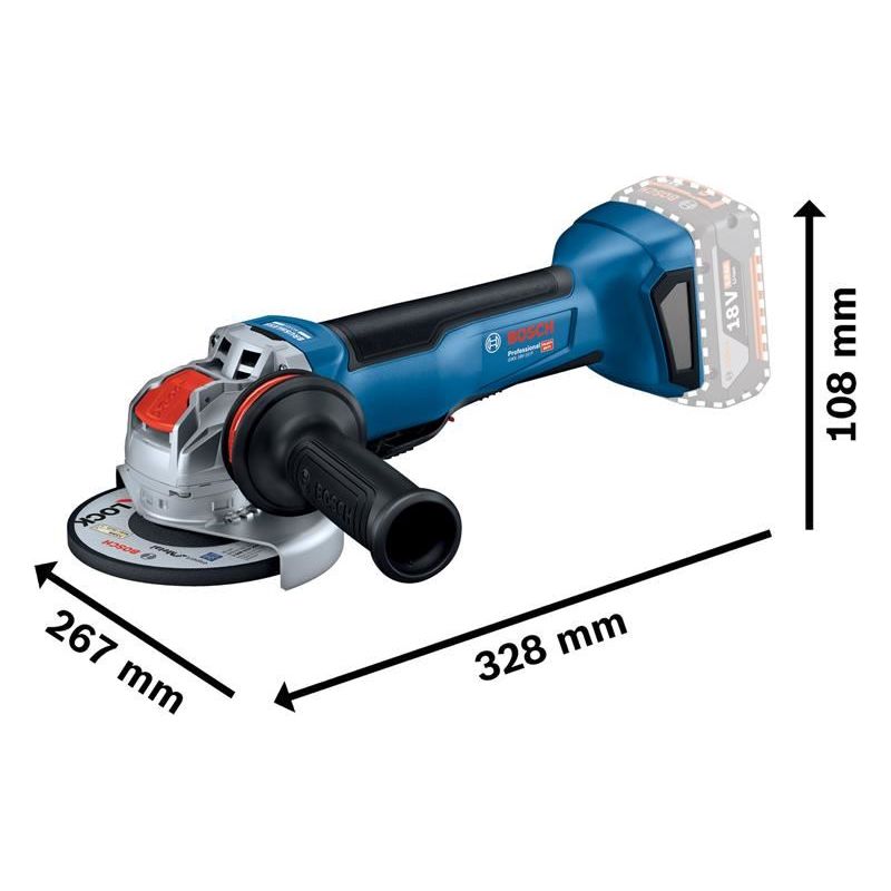 Bosch GWX 18V-10P Professional X-LOCK Angle Grinder 125mm 18V Bare Unit Bosch - Dynamic Drive