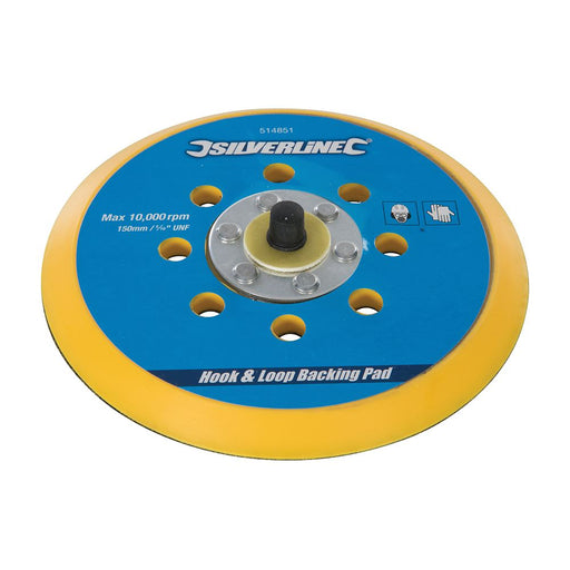 Silverline Hook & Loop Backing Pad 150mm / 5/16" UNF Silverline - Dynamic Drive