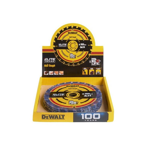 Dewalt Power Tools 24T ELITE™ Series 165mm Circular Saw Blade CDU (10 Blades) DeWALT Power Tools - Dynamic Drive