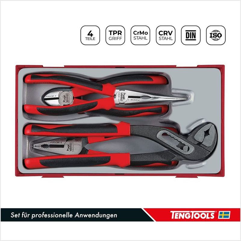 Teng Tools Plier Set TPR Grip TT1 4 Pieces Teng Tools - Dynamic Drive