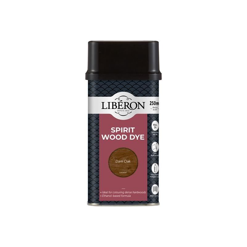 Liberon Spirit Wood Dye Dark Oak 250ml Liberon - Dynamic Drive