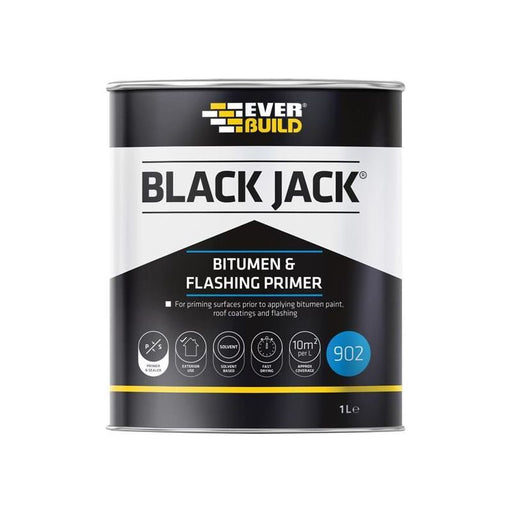Everbuild Sika Black Jack® 902 Bitumen & Flashing Primer 1 litre Everbuild Sika - Dynamic Drive